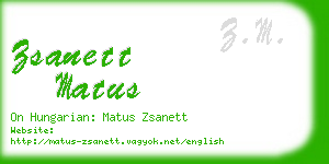 zsanett matus business card